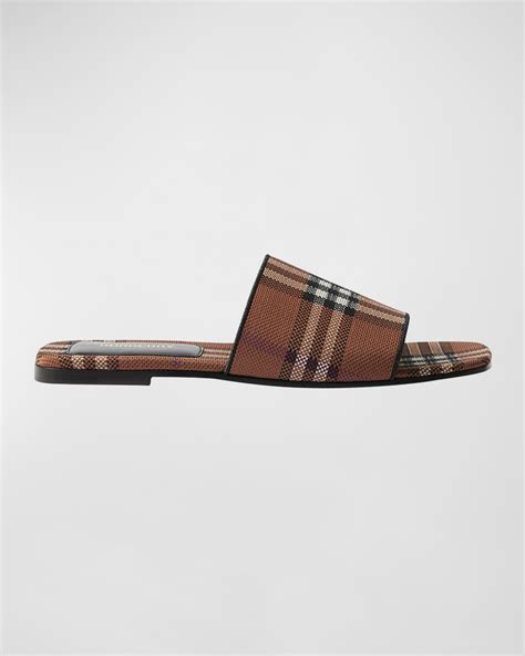 burberry check slide sandals